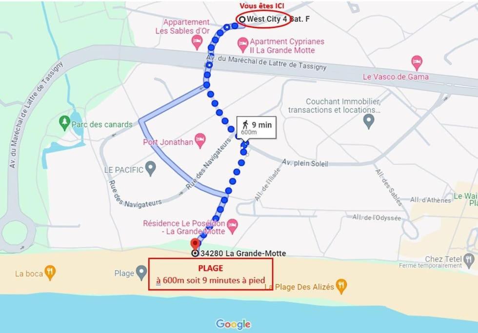 T2 West City Parking Clim Wifi 4Pers - Rossiconciergerie - Linge Inclus La Grande-Motte Buitenkant foto